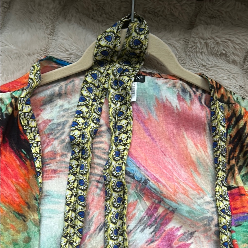 Lulu's Multicolor Sheer Robe - Picture 3 of 4